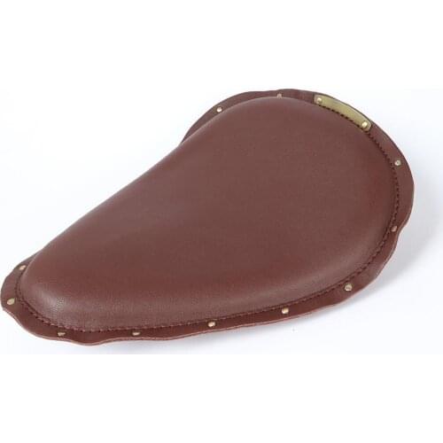 1pc Brown Motorcycle Seat Spring Solo Seat Saddle With Base And Nail Motocross PU Leather Seat With Accessories