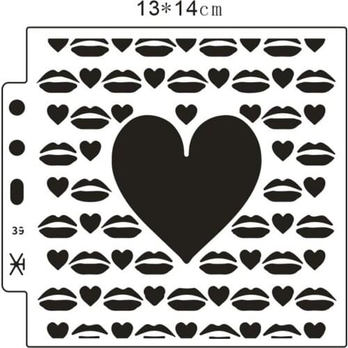 13*14cm Love lip Cover templat scrapbook stencils spray plastic mold shield DIY cake hollow Embellishment printing lace ruler