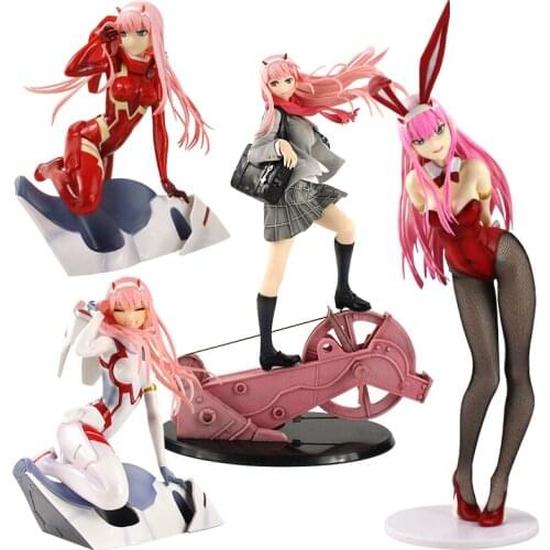 15-45cm Cartoon DARLING in the FRANXX Zero Two CODE: 002 Decoration Figurine PVC Model Figure Toys Doll