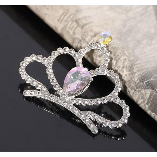 2020New 50Pcs Big AB Rhinestone Crown Buttons for DIY Hair Accessories or Wedding Decoration QW23