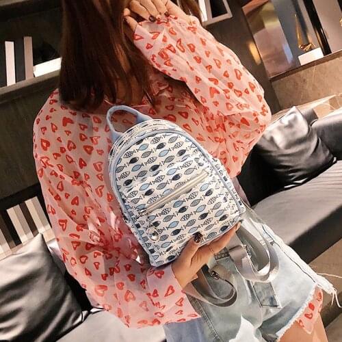 2021 Cartoon Print Women Mini Backpack Fashion Female Little Daypack Star Nylon Kawaii Travel Bag Korean Shoulder Bag Mochila