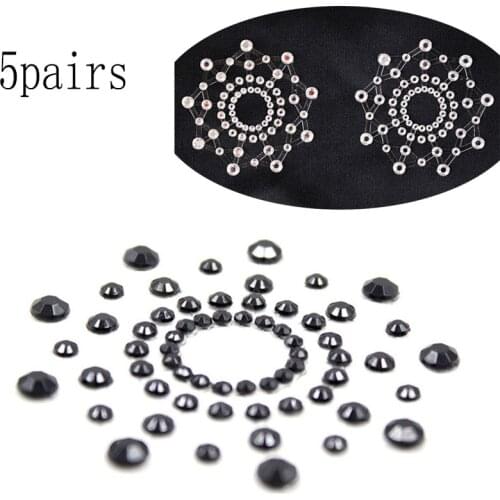 5Pair/set Self Adhesive Sexy Products Nipple Cover Stickers Chest Pastie Breast Bras Rhinestone Nipple Accessories Padding