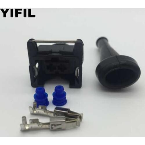 5pcs/lot 2 Pin/Way EV1 EFI Fuel Injector Connector Waterproof Electrical Wire Connector Plug 1jz ev6 ev14 For Bosch AMP Tyco