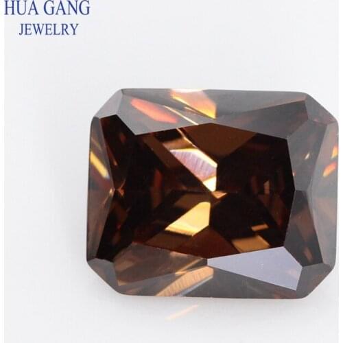 5A Coffee Octangle Shape Cut CZ Stone Synthetic Gems Cubic Zirconia For Jewelry Size 3x4~13x18mm Free Shipping