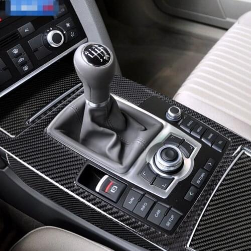 Car Interior Accessories Moulding Carbon Fiber Central Control Gear Shift Panel Stickers Decals Car Styling For Audi A6 c5 c6