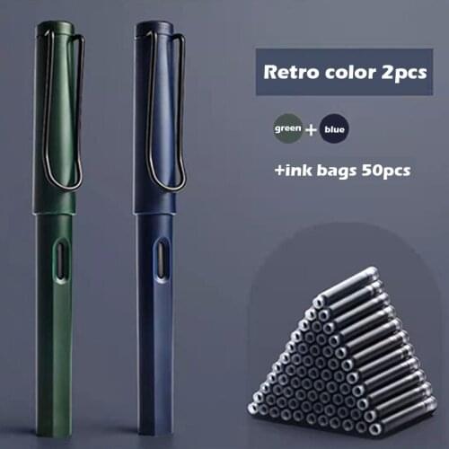 Retro Color Pen,Office Pen,Molandi Color Pen,EF,F NIB,50PCS Pen Bag Give Away,Replaceable,2pcs/set