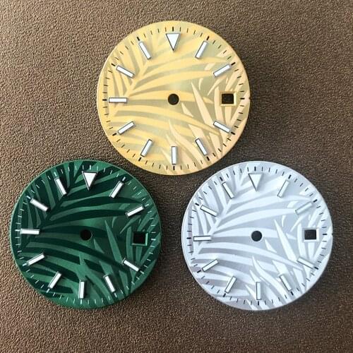 Watch dial modification parts 28.5mm assembly 2813.8215 automatic movement blue luminous can be assembled 36mm case