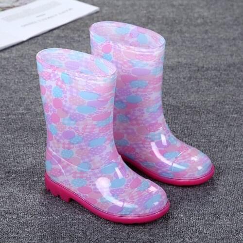 2019 New Children Kids Rain Boots Girls Boys shoes Rainboots Waterproof Overshoes Water Shoes Rubber Shoes Add Cotton Warm Boots