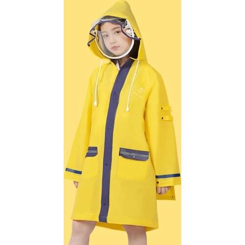 High Quality Children Thicken Waterproof Rainwear Kids Solid Printing Rain Coat Raincoat for Girls Boys Waterproof Poncho School