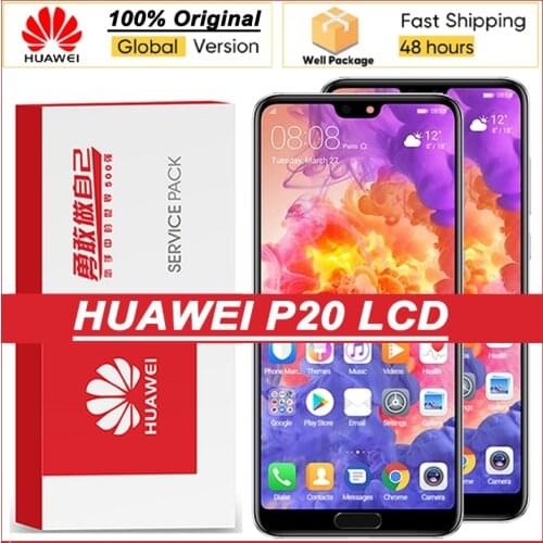 100% Original 5.8'' Display with frame for Huawei P20 LCD Touch Screen Digitizer Assembly EML-L09 EML-L22 EML-L29 Repair Parts