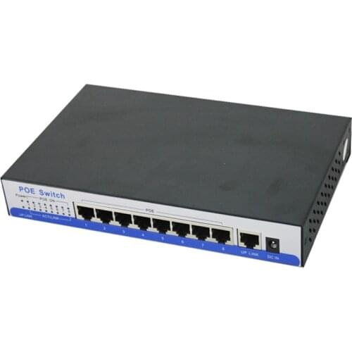 H8 port gigabit switch poe 9 10/100/1000mbps rj45 port 8 IEEE802.3af/at active poe for Dahua Hik WAPA 3M 1080P HD IP camera CCTV