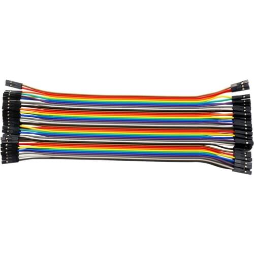 Glyduino 40Pin 20CM 2.54MM Row Female to Female(F-F) Dupont Cable Breadboard Jumper Wire for Arduino