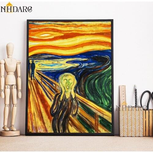 Scream by Artist Edvard Munch Classic Arts Reproduction Canvas Art Print Painting Poster Wall Picture For Living Room Home Decor