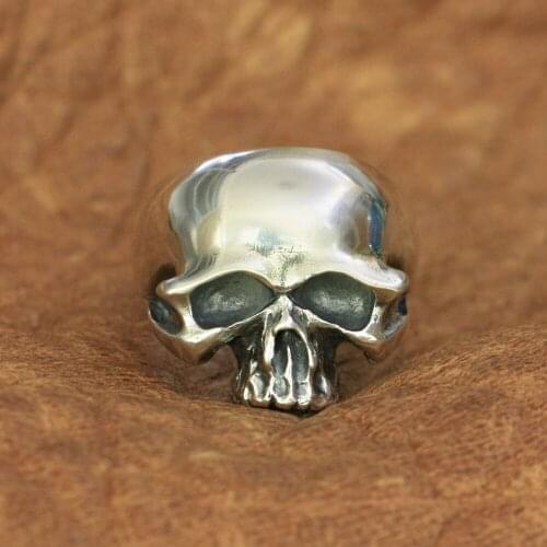 Skull Ring 925 Sterling Silver Mens Biker Rock Punk Ring TA171 US Size 7 to 15