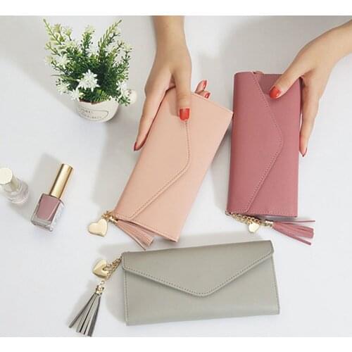 Fashion Women Wallets Simple Zipper Purses Black White Gray Red Long Section Clutch Wallet Soft PU Leather Money Bag