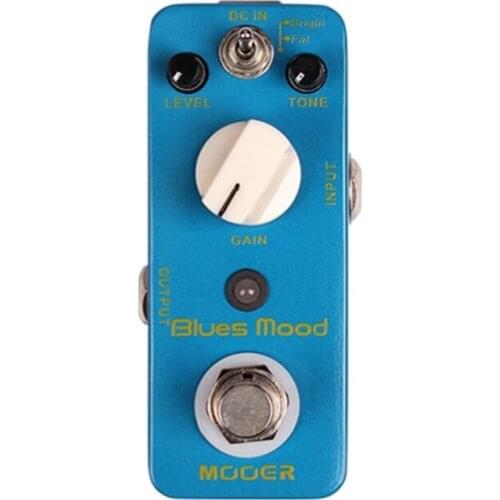 MOOER Blue Mood Overdrive Guitar Pedal Blues Style Guitar Effect Pedal 2 Modes Bright Fat True Bypass Full Metal Shell Parts