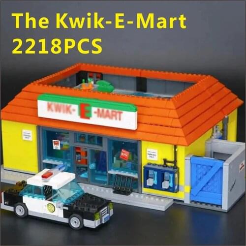 1:1 Cartoon Movie Series The Kwik-E-Mart Set Buidling Blocks Kits 71016 16004 2179Pcs Bricks Kids Education Toy Gifts