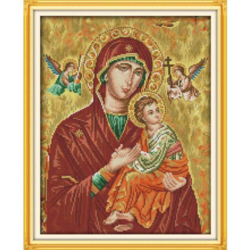 Madonna-and-child (14) cross stitch kit Religion people Aida count 14ct 11ct printed embroidery DIY handmade needlework supply