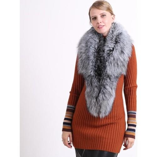 2020 NEW Real Raccoon Fur Collar Luxury Natural Fur 100% Scarf Desigual Scarves Foulard Neck Warmers Hooded Women Winter Down