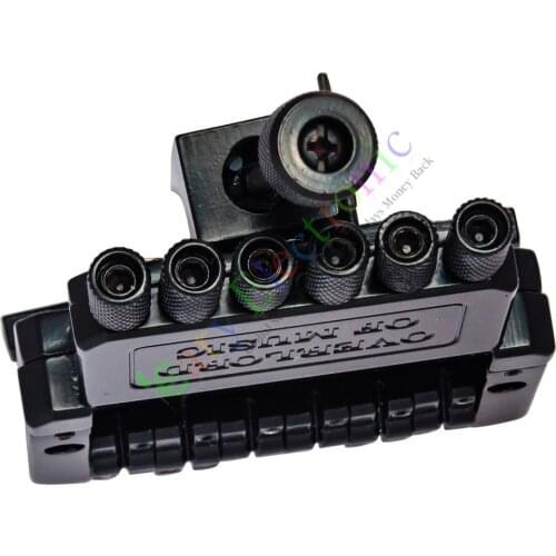 Wholesale and retail 8pc Black Floyd Rose Guitar Double Tremolo Bridge Assembly System Parts Chrome free shipping