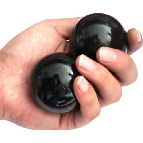 2pcsNatural Jade Baoding Balls Hand Wrist Solid Fitness Handball Health Exercise Stress Relaxation Therapy Chrome Hand Massage