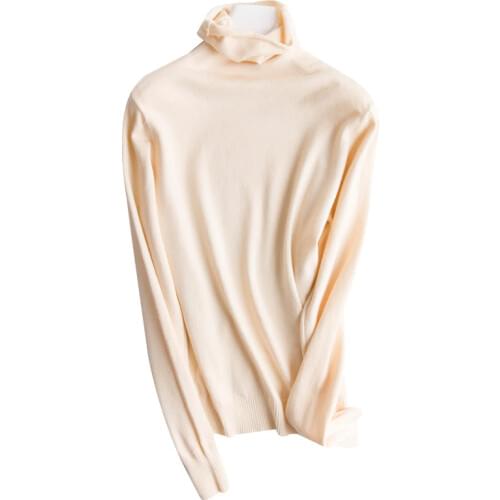 AECU Stretch Women Cashmere Sweaters Turtleneck Pullovers Soft Long Sleeve Slim-fit Knitting Solid Shirt 2021 Autumn Winter