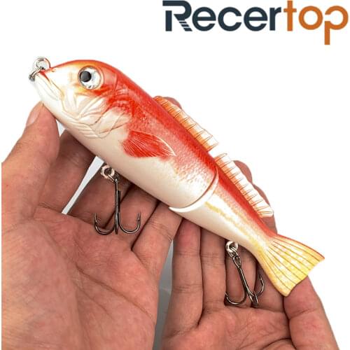 Recertop Professional fishing lures 2021 quality 2 segment swimbait 3D eyes 17cm 61g Perch shape Special for sea fishing gills