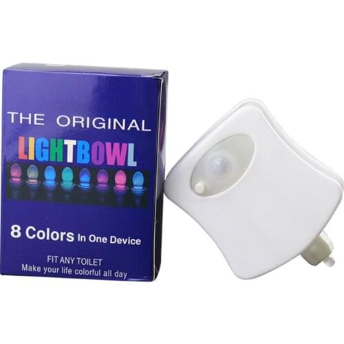 8 Colors Smart PIR Motion Sensor Toilet Seat Night Light Waterproof For Toilet Bowl LED Luminaria Lamp WC Toilet Light