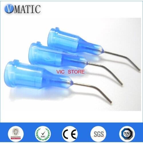 High Quality 100Pcs 22G Blue 0.5" Tube Length 45 Degree Bent Best Quality Glue Syringe Needle 1/2 Inch