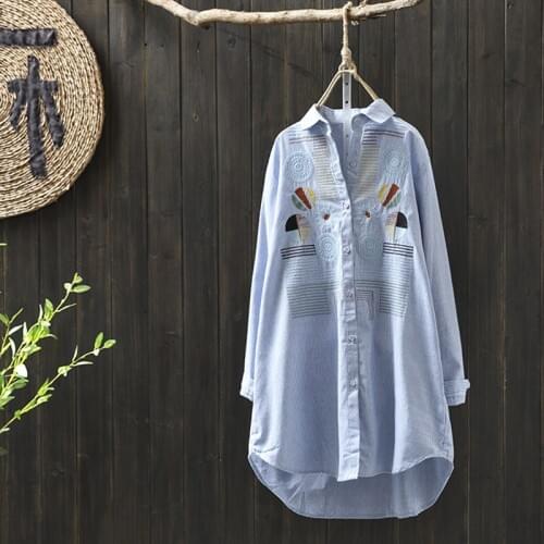 Women tops summer 2019 Oriental blouse spring Chinese style shirt peasant womens tops and blouses Japanese streetwear AA4710