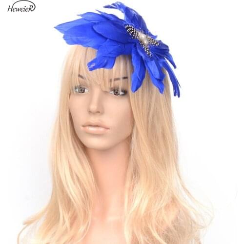 Lady Women Handmade Feather Butterfly Headwear Headdress Fascinators Hair Hoop Clips Races Party Hairpiece Accessories