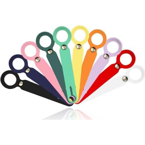 For Apple Air Tags Liquid Silicone Protective Loop Case for Airtag Locator Tracker Anti-lost Keychain Protection Ring Cover