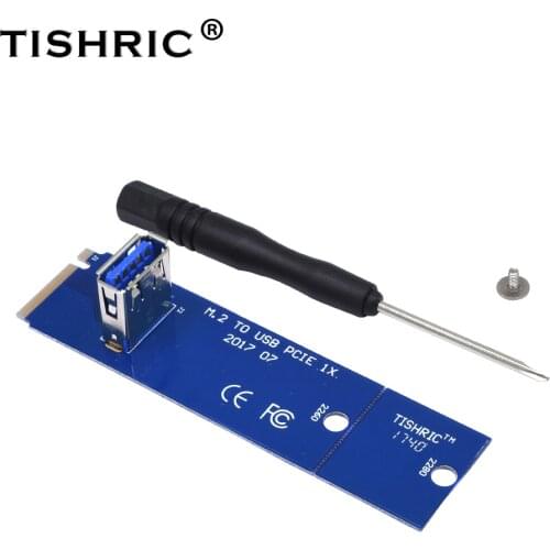 10Pcs TISHRIC NGFF M.2 To USB 3.0 Transfer Card PCIE Riser Card Key Motherboard Extender Adapter For BTC ETH Miner Mining