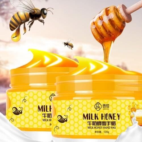 2PCS Milk Honey Paraffin Wax Hand Foot Mask Peel off Mask Exfoliating Calluses Moisturizing Anti-aging Whitening For Skin Care