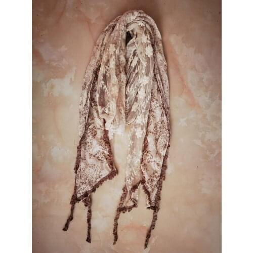 2021 Women Fashion Stripe Lace patchwork Cotton Scarf 10pcs/lot