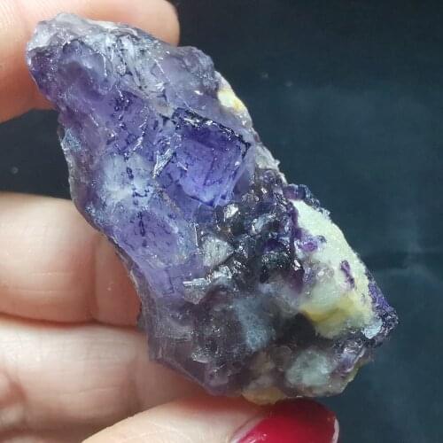 38.7gNatural rare purple edge fluorite mineral specimen crystal energy QUARTZ GEM home decoration teaching specimen collection