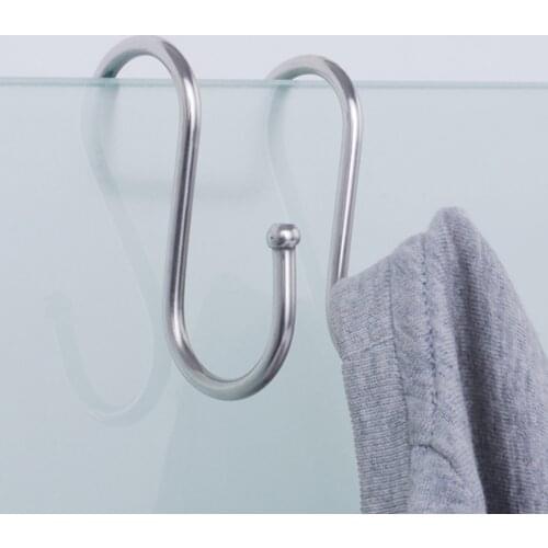 5pcs/2pcs Bathroom towel storage Organizer Door hanging Double S Hook Stainless Kitchen Hangers