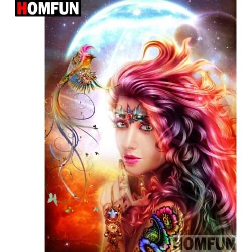 HOMFUN Full Square/Round Drill 5D DIY Diamond Painting "Beauty moon" Embroidery Cross Stitch 5D Home Decor Gift A09165
