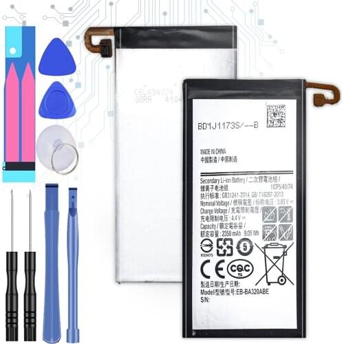 Free Tools For SAMSUNG EB-BA320ABE Replacement Phone Battery For Samsung Galaxy A3 2017 A320 A320F 2350mAh Genuine Phone Battery