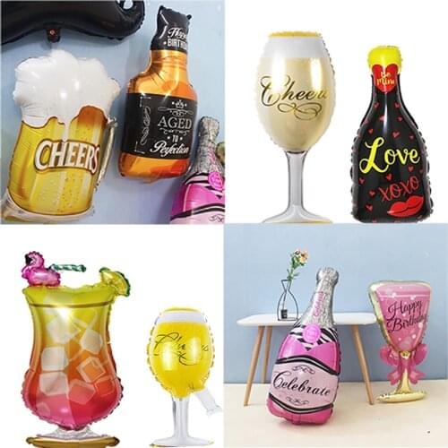 Big Helium Balloon Champagne Goblet Aluminum Balloons Wedding Birthday Party Decorations Adult Kids Globos Event Party Supplies