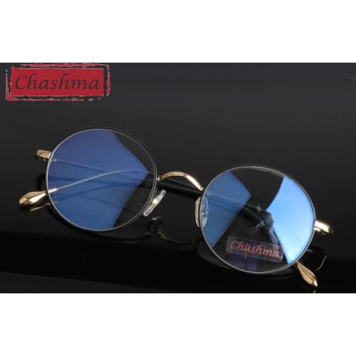 Chashma Brand Vintage Anti Blue Ray Anti Reflective Glasses for Computer Working Round Circle Glasses Frame Anti Radiation