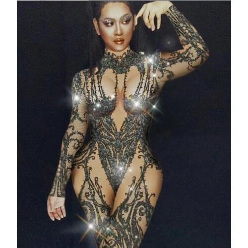 Black jumpsuit Bar Ds party GoGo sexy fashion female singer female dj costume gogo costume