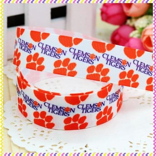 DHK 7/8'' 5yards te printed grosgrain ribbon headwear hair bow diy party decoration OEM Wholesale 22mm C855
