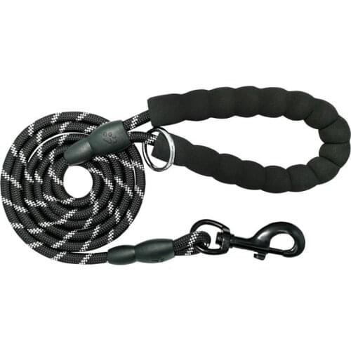 Large Dog Reflective Rope Anti-Lost Dog Leash Durable Nylon Walking Big Medium Dog Collar Strengthen Traction Harness Round
