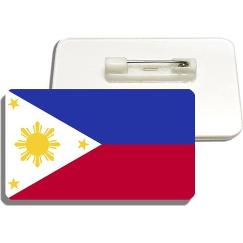 Philippines Flag Brooch For Women And Men Vintage Lapel Pin Shirt Bag Accessory Acrylic Badge Patriotic Trinkets