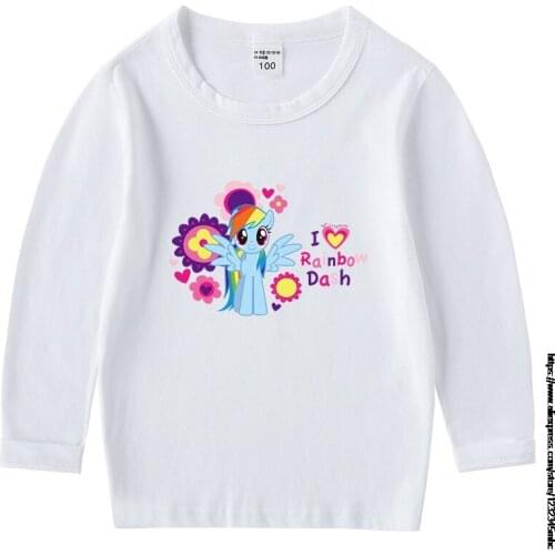 Girls T-shirt Autumn Girl Long Sleeve O-neck My Little Baby girl pony T-shirt Bottom Shirt Cotton Childrens Long Sleeve T-shirt