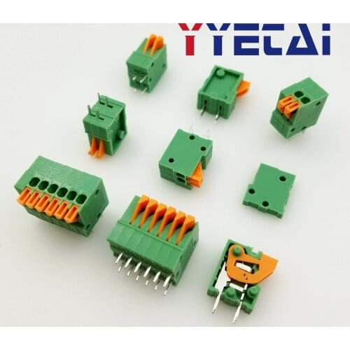 KF141V Spring Type PCB Terminal Block 2.54MM 2/3/4/5-6/7/8/10P Splice Standard