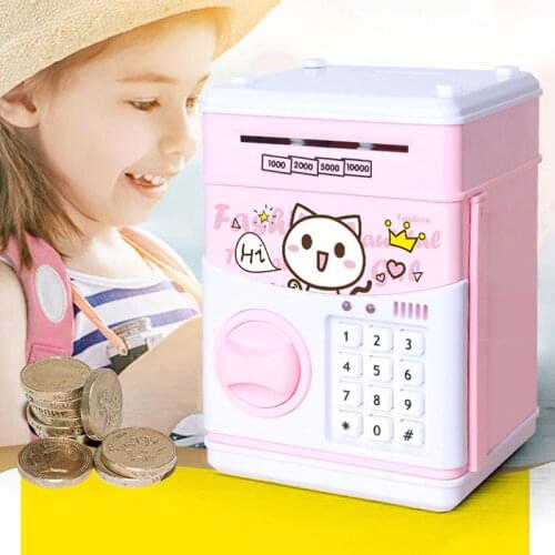 Piggy Bank Money Saving Box Electronic ATM Bank Saving Box Music Money Box Kitty Cat Paper Money Cash Coin Bank Gift for Kids