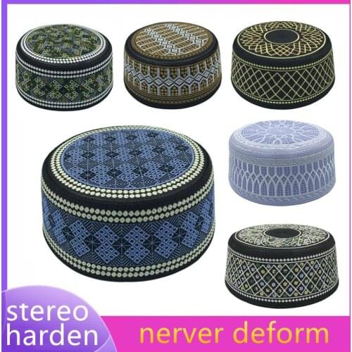 New Muslim Men Prayer Hats Cotton Embroidery Leisure Saudi Arabia Islamic Hat muslim turban Jewish Cap Men Headscarf Clothing
