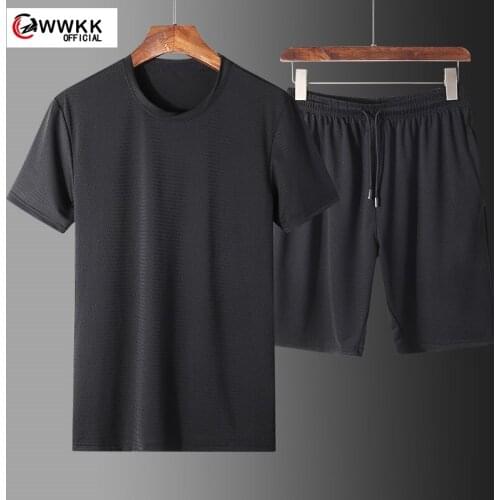 Mens Tracksuit Summer Clothes Sportswear Two Piece Set T Shirt Shorts Brand Track Clothing Male Sweatsuit Sports Suits Husband